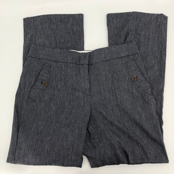 LOFT Blue & White High Rise Wide-Leg Trousers | Size 10 - Picture 7 of 7